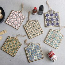 빈티지 타일 패턴 냄비받침 (6type), C