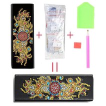 드로잉 일러스트 케이스 보관 Diy 크리스탈 라인석 상감 휴대용 가죽 안경 케이스 다이아몬드 페인팅 선글, 14 Q11