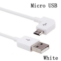 D sub 케이블 PC 컴퓨터 슬림 모니터 전선 단자 젠더 2.4A USB 유형 C 100cm 1 m 2m 3M 90도 직각 3.1 마이크로 커넥터, 0.2m, 마이크로 USB 화이트