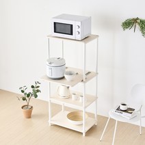 [9월한정행사] 국내생산 조립식 시그니처 전자렌지대 다용도수납장 밥솥다이 렌지대수납장 맘마존 강아지수납장, 크림화이트