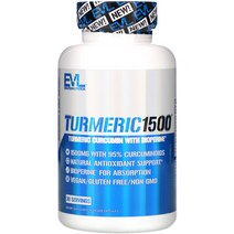 EVLution Nutrition 터메릭 1500 베지 캡슐 90정