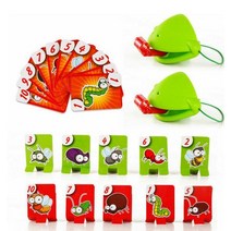 Moonbiffy 2PCS 혀 카멜레온 개구리 입 가져 오기 카드 가족 파티 장난감 빨리 핥기 세트 재미 있은 보드 게임, [01] 2pc