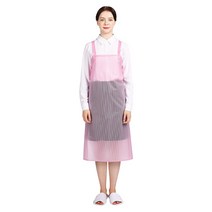 웰프런 우레탄 방수앞치마 스트라이프 중, 1개, 반투명 핑크