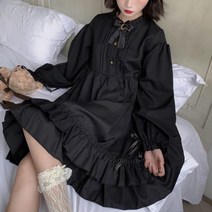 C.ONLIE SHOP복고풍 블랙 베이비돌 원피스 봄가을 레이스 원피스 원피스 하객룩 하객원피스