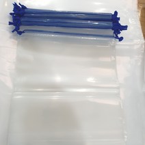 끈다리 파란색 양줄 끈조임 비닐 봉투 복주머니 장난감 도서관 식당 로고 인쇄 판촉 비닐 40cmX50cm 100장