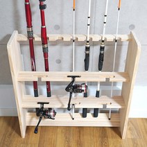 아름데코 원목 낚시대 멀티 로드 거치대 7구+6구, 원목색