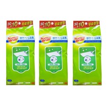 3M 스카치브라이트 정전기 청소포 대형 30매+10매 막대걸레용 (미세먼지제거) 부직포 리필, 3개