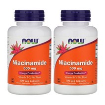 1+1 나우푸드 나이아신아마이드 500 mg 100정 비타민B3 Niacinamide 나이아신 아미드 고약사 약들약 베지캡슐 2개