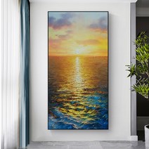 동해 바다에서 바라보는 새해 해돋이 풍경 보석십자수 일출 구슬십자수 보석퍼즐 비즈 붙이기, 50x90cm