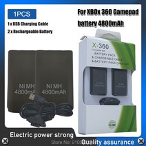 4800mAh 배터리 팩 + XBOX 360 무선 컨트롤러 게임 패드 용 USB 충전기 케이블 Ni-MH 충전지, 01 1 Card 2PCS_01 3.7 볼트