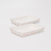 떡집 푸드트럭 일회용 테이크아웃 사각 다용도 접시 종이 트레이 / DK-2호 / 소량 100개, DK-2호 100개