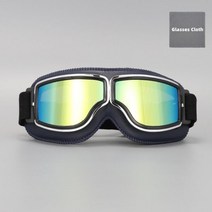 안경테 레트로 가죽 오토바이 고글 빈티지 파일럿 안경 방풍 범용 야외 자전거 사이클링 스키 고글 할리 헬멧