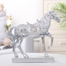 럭셔리 황금 말 보석 조각상 장식상 인테리어 소품 선물용 집들이 진급 개업, 03.C