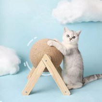 캣휠 고양이 바퀴 나무 타워 스크래처 공 장난감 새끼 사이잘 로프 보드 그라인딩 발 포스트 애완 동물 가, 01 White_02 L