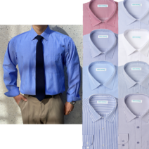 S-5XL 포시즌 남성 스트라이프 체크 긴팔 일자핏 빅사이즈 와이셔츠 12종 남자 정장 셔츠