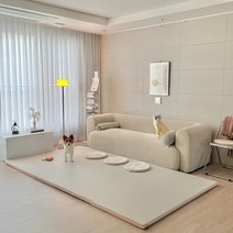 쁘띠메종 한판매트 솔리드 280X140X4cm, 양면 로즈베이지