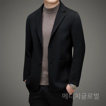 퓨어 울 양면 트위드 슈트 남성용 두꺼운 재킷 비즈니스 캐주얼 웨스턴 가을과 겨울 스몰