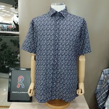 로베르따 남성남방반팔 프린트클래식 터치감실크느낌 가볍고시원한 쿨메쉬냉감소재