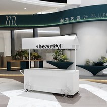 플리마켓 행사 이동식 접이식 판매 진열대 플로트 스톨 트롤리 디스플레이 랙 식품 다이닝 카트 야시장, 한개옵션1, 01 White 160.60.200