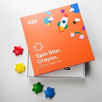 키저스 스핀스타 크레용 12색 영어 색칠공부책 세트 손에 안묻는 유아 크레파스 돌아기 크레용