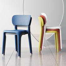 엔틱 식탁 의자 고급 인테리어 편한 wuli 플라스틱 등받이 stackable home, 푸른