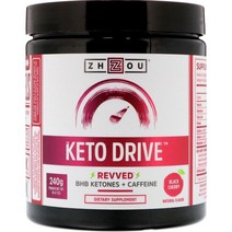Zhou Nutrition 조우 뉴트리션 케토 드라이브 가루 파우더 블랙 체리 Keto Drive Revved 240g