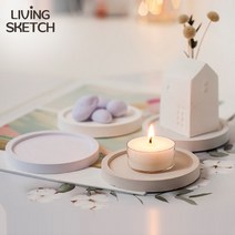 [리빙스케치]원형 석고 캔들 디퓨저 방향제 홀더 플레이트 받침대 국내제작, 원형 바이올렛