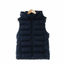 유니클로 네이비 덕다운 후드패딩베스트 여자 S 2953
