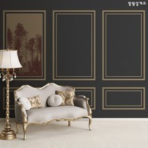 [뮤럴벽지] 모던 웨인스코팅 블랙 그림벽지