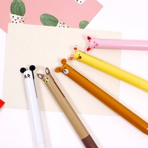 동물볼펜 캐릭터 판촉 2color 펜선물 기념품 2색볼펜 단체선물, 갈색곰볼펜