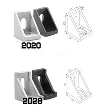 ㄱ형강 앵글 20 개 10 2020 또는 2028 검정색 및 은색 브래킷 알루미늄 프로파일 코너 피팅 각도 피스, 2028 sliver 10pcs, 2028  sliver 10pcs