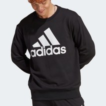 아디다스 블랙 남성 빅로고 프렌치 테리 맨투맨 봄가을 간절기 데일리 긴팔티