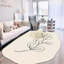 템팜 먼지없는 거실 디자인 인테리어 러그 (200CMX140CM) 심플 대형 주문제작