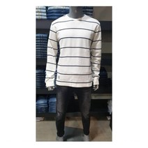 [버커루] W몰 남성 와플 스트라이프 R넥T B195TS350P