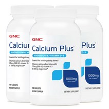 GNC 칼슘 플러스 1000mg 180정 x 3 (총3개), 3병