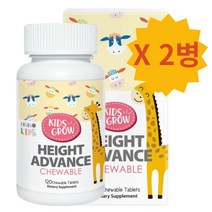 사은품+뉴질랜드 이노헬스 키즈 그로우 하이츠 어드밴스 츄어블 120정 어린이 영양제 키크는 키성장 비타민 황기추출물, 120정 2개