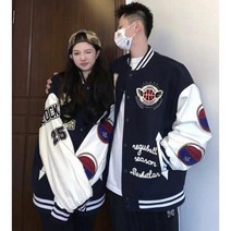 바시티 힙합 디자인 센스 스트리트 야구 셔츠 재킷 남성용 루즈한 야생 패션 커플 타월 자수 가을