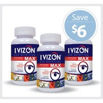 Ivizon Max 500 mg 60 Vcaps - 3 PACK 뉴트리돔 아이비젼 시력증진 눈건강 60정 3병