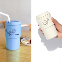 파스텔 이중구조 텀블러 350ml 주문 제작(판촉물 카페 단체 기념품 답례품 행사 선물) 최소수량 50~100개, 실크1도인쇄(기본수량 100개), 선물포장추가, 카키