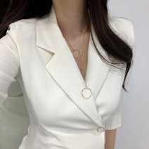 베이시코 / (2size) 로맨틱 투써클 골드 Y목걸이