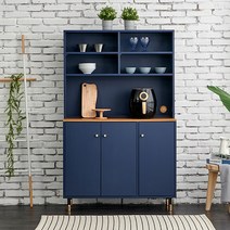 엣지퍼니처 쿠키 다용도 수납장 상부장 세트 주방, 네이비