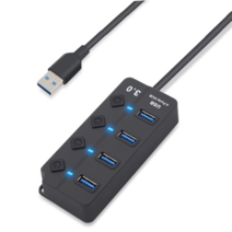 DFMEI 4 독립 버튼 3.0hub USB 3.0hub USB SEV 허브, 하얀색