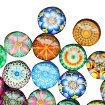 모자이크 재료 취미 공예 50 pcs 유리 타일 라운드 스티커 꽃 나비 패턴 보석 만들기에 대 한, 10MM