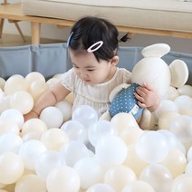 일루와 아기 볼풀공 북유럽풍 통통볼 유아 키즈 플레이 동굴 볼풀 하우스, 화이트(80개)
