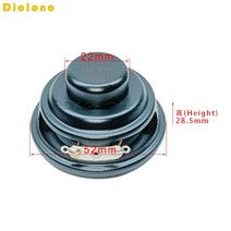 4 옴 5W 52mm 라운드 16 코어 듀얼 네오디뮴 마그네틱 방수 스피커 2 인치 노란색 유리 섬유 오디오 블랙 라우드 개, 한개옵션0