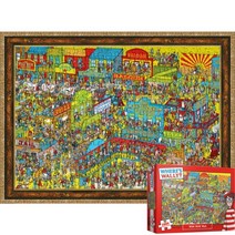퍼즐피플 월리를찾아라 직소퍼즐, 월리를찾아라 황량한서부 1000P 액자포함(엔틱골드), 퍼즐유액 포함, 1000p