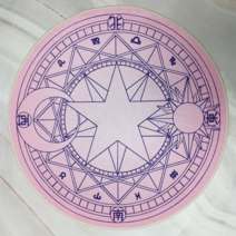 타로 스프레드천 핑크 바이올렛 마법진 원형 타로 카드 러그 매트, 핑크바이올렛