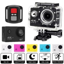 스포츠카메라 프로 수중 2.0 4K 미니 HD 방수 60fps 액션 헬멧 녹화 고 스포츠 울트라 캠 170D 비디오, 10=Gold-Telecontrol