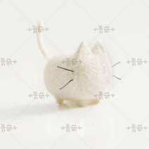 고양이 양모펠트 니들 퀼트 키링 목덜미잡힌 동물 초보 도안 만들기 바느질, 순백 고양이