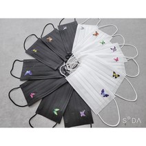 마스크 인쇄 디자인 패션마스크 나비 디자인마스크 30매입 한달사용, 블랙덴탈마스크, 30매